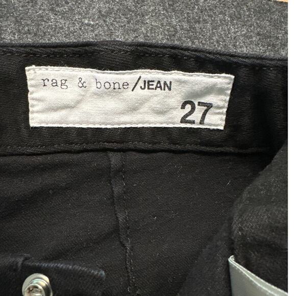 rag & bone Women's Black Crop Flare Frayed Skinny High-Rise Jeans, Size 27, EUC - Picture 3 of 6